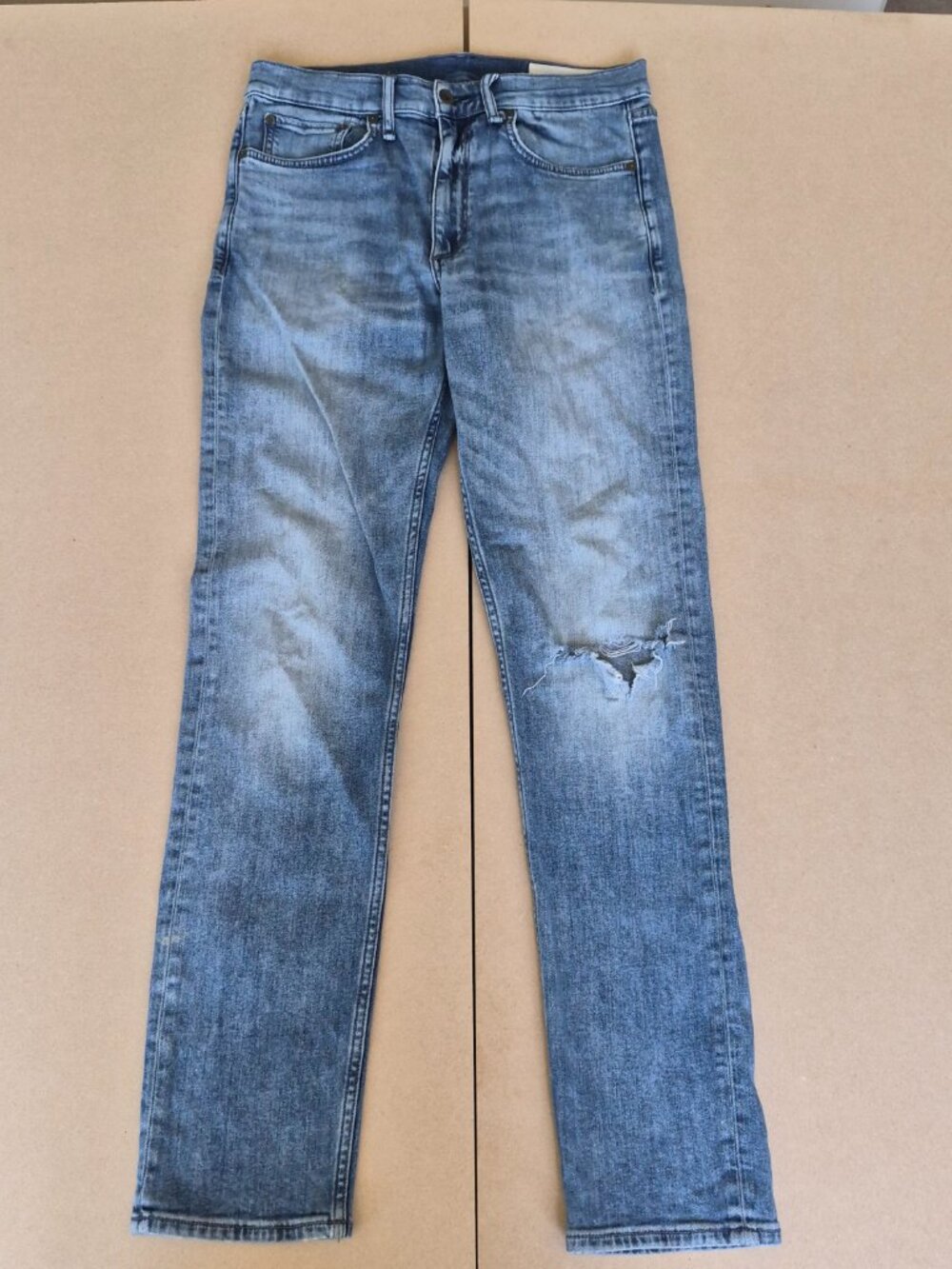 Rag & Bone Fit 2 Slim Jeans Mens 31x32 Brockie Blue Distressed Stretch Denim